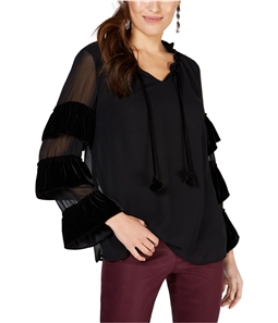 Style & Co. Womens Velvet Illusion Pullover Blouse
