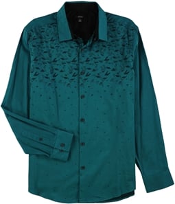 Alfani Mens Ombre Geo-Print Button Up Shirt