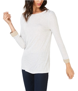 I-N-C Womens Shimmer Cuff Pullover Blouse