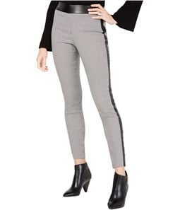 I-N-C Womens Faux-Leather Trim Casual Trouser Pants