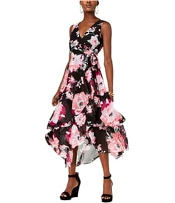 I-N-C Womens Floral Ruffled Dress