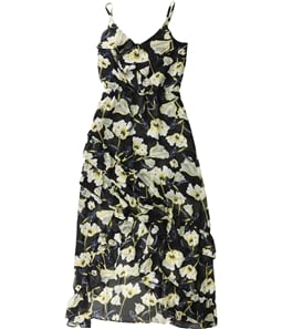 I-N-C Womens Floral High-Low Ruffled Dress