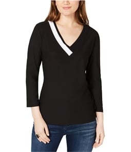I-N-C Womens Colorblock Pullover Blouse