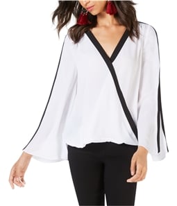 I-N-C Womens Contrast Trim Pullover Blouse