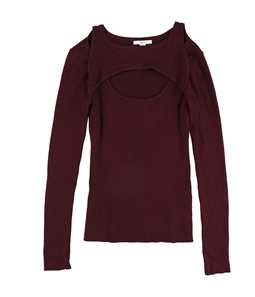 bar III Womens Cutout Ribbed Pullover Sweater