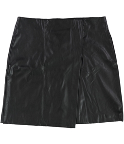bar III Womens Faux Leather Mini Wrap Skirt
