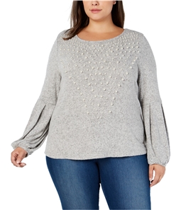 I-N-C Womens Pearl-Embellished Pullover Sweater