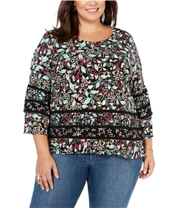 Style & Co. Womens Floral Pullover Blouse