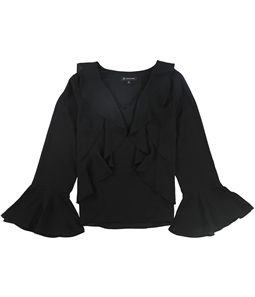 I-N-C Womens Sculpted Ruffle Pullover Blouse