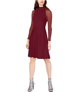 I-N-C Womens Illusion Sleeve Sweater Dress