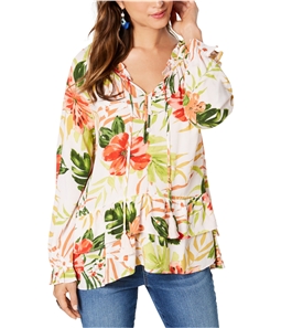 Style & Co. Womens Ruffled Hem Pullover Blouse