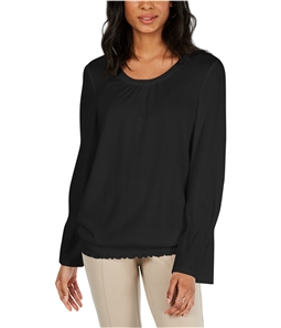 Style & Co. Womens Smocked Hem Pullover Blouse