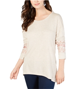 Style & Co. Womens Embroidered Pullover Blouse