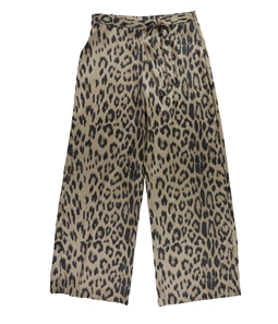 bar III Womens Leopard Print Casual Wide Leg Pants