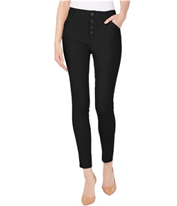 I-N-C Womens Exposed-Button Casual Trouser Pants