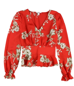 bar III Womens Floral Pullover Blouse