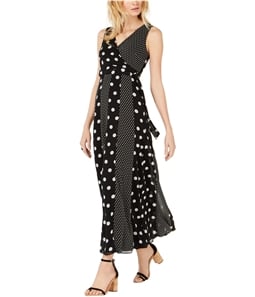 I-N-C Womens Multi-Dot Maxi Wrap Dress