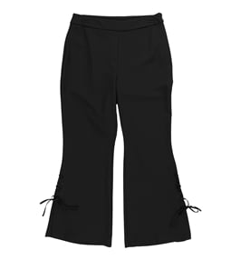 bar III Womens Lace-Up Flare Casual Cropped Pants