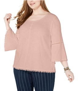 Style & Co. Womens Crochet-trim Pullover Blouse