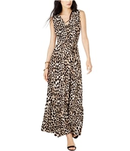 I-N-C Womens Leopard Print Maxi Dress
