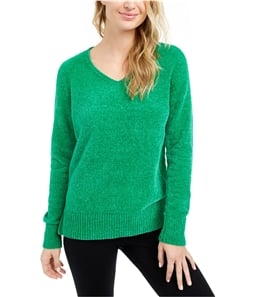 maison Jules Womens V-Neck Chenille Pullover Sweater