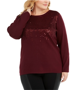 I-N-C Womens Sequin Crewneck Pullover Sweater