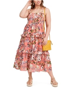 I-N-C Womens Sleeveless Floral Smocked Maxi Dress