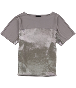 Alfani Womens Metallic-Panel Embellished T-Shirt