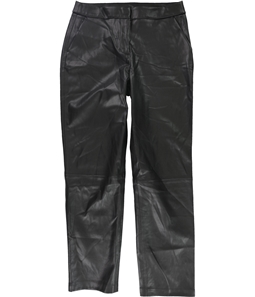 Alfani Womens Faux-Leather Casual Trouser Pants