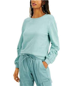 I-N-C Womens Embellished-Sleeve Sweatshirt