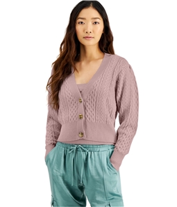 I-N-C Womens Cable Knit Cardigan Sweater