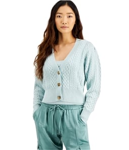 I-N-C Womens Cable Knit Cardigan Sweater