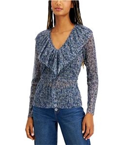 I-N-C Womens Ruffle Pullover Blouse
