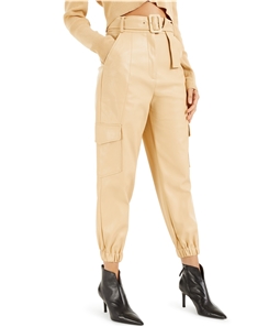 I-N-C Womens Faux Leather Casual Cargo Pants
