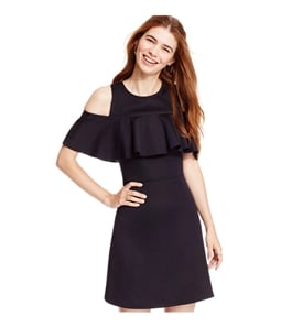 Material Girl Womens Ruffled Fit & Flare A-line Dress
