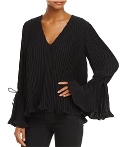 C/Meo Collective Womens Pleated Bell Sleeve Pullover Blouse