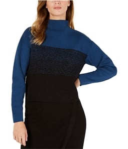 Anne Klein Womens Colorblock Jacquard Pullover Sweater