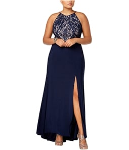Morgan & Co Womens Lace Gown Dress