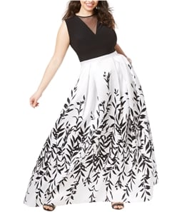 Morgan & Co. Womens Mikado Ballgown A-line Dress