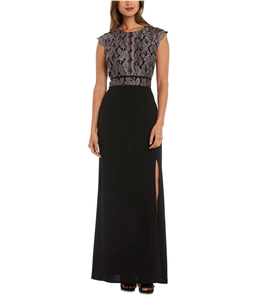Morgan & Co. Womens Lace Bodice Gown Dress