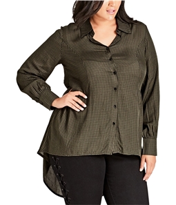 City Chic Womens Autumn Spell Button Down Blouse