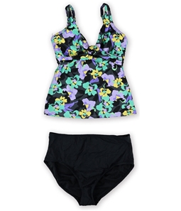 Anne Cole Womens Floral D-Cup Brief 2 Piece Tankini