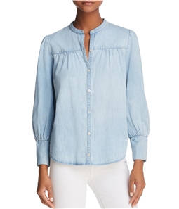 Joie Womens Pleated Button Up Shirt