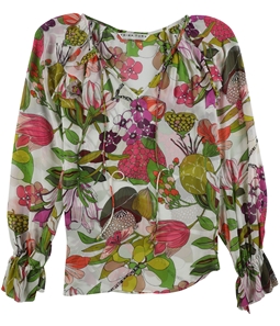 Trina Turk Womens Magnolia Floral Pullover Blouse
