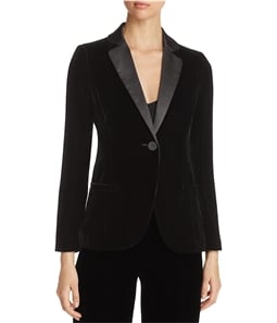 Armani Womens Velvet One Button Blazer Jacket