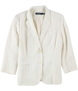 Ralph Lauren Womens Pinstripe Two Button Blazer Jacket