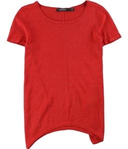 Ralph Lauren Womens Handkerchief Hem Basic T-Shirt