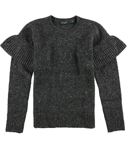 Ralph Lauren Womens Ruffle Sleeve Pullover Sweater