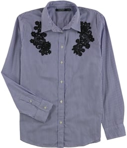 Ralph Lauren Womens Embellished Button Up Shirt
