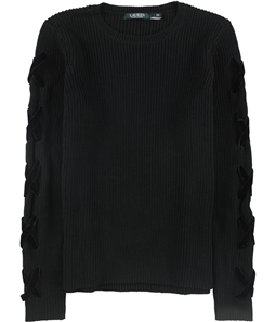 Ralph Lauren Womens Velvet Lace-Up Pullover Sweater